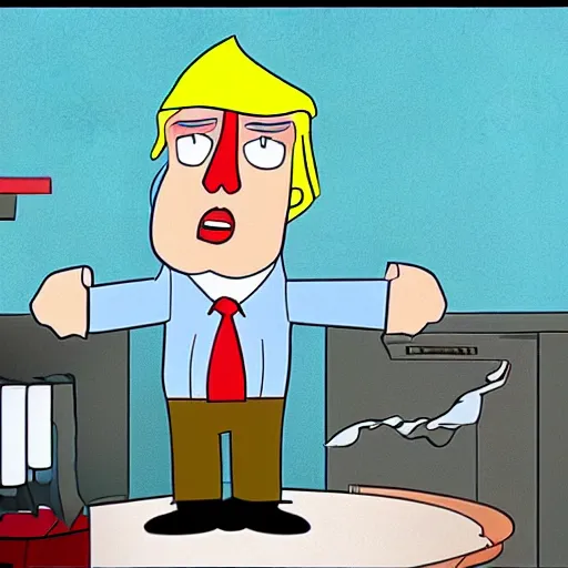 Image similar to Screenshot of Donald Trump in the cartoon Dexter's Laboratory by Genndy Tartakovsky