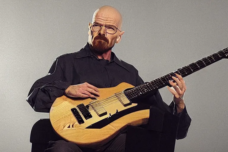 Image similar to walter white playing a 7 string guitar