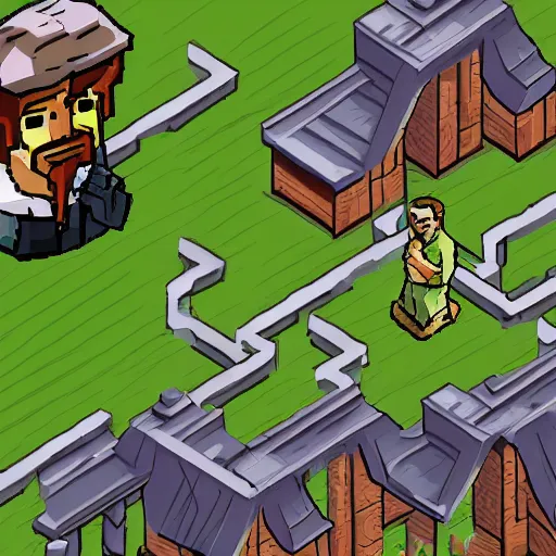 Image similar to jesus as a character in project zomboid, in - game screenshot, isometric, video game