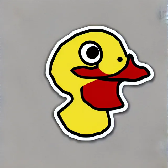 Prompt: svg sticker art of a duck