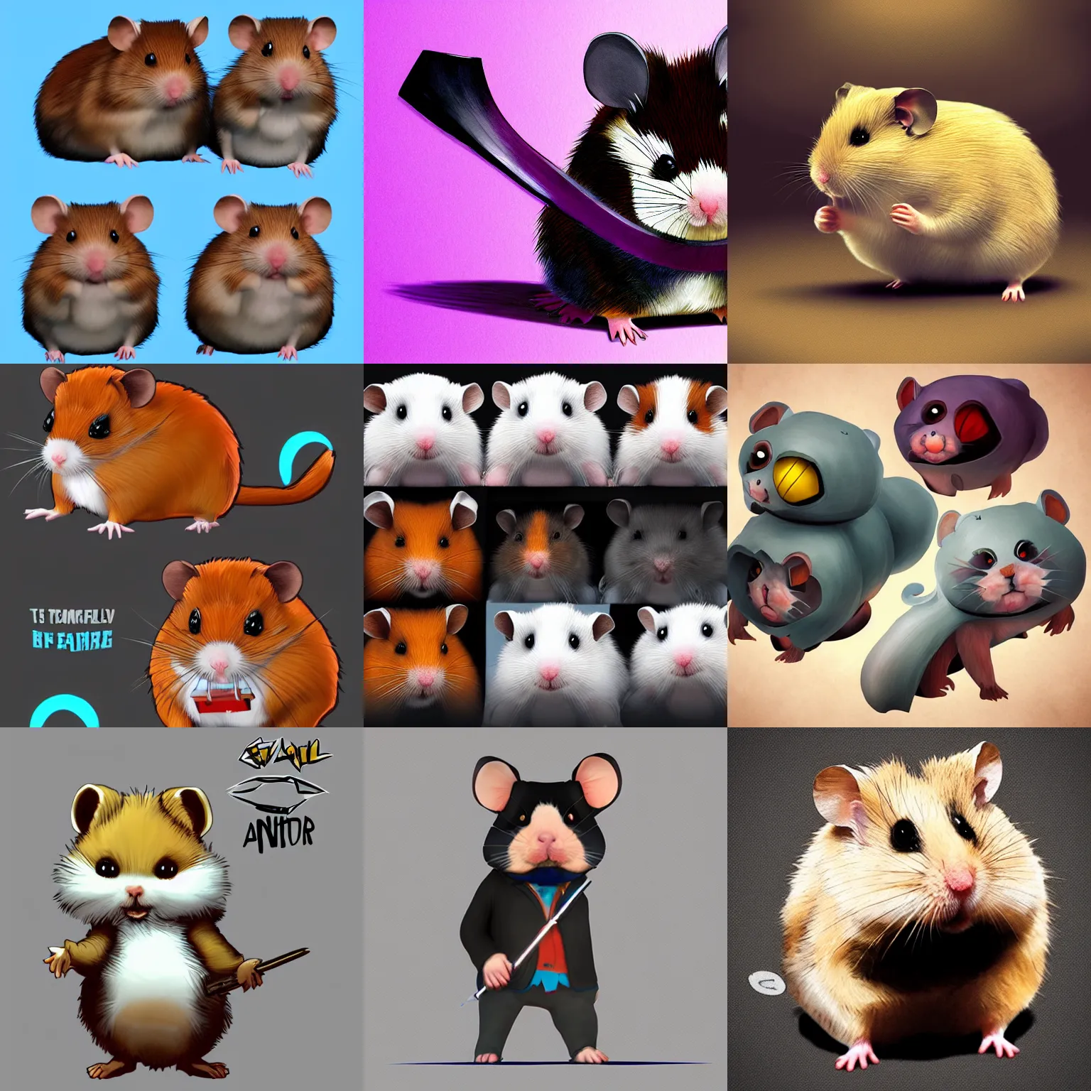 Prompt: evil hamsters trending on artstation