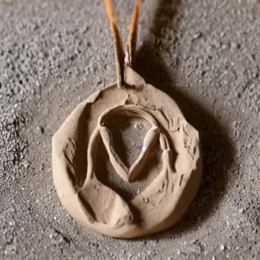 Image similar to beautiful amulet made from sand and dirt, symbolizing marriage