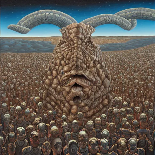 Image similar to in a dream, are all the characters really you? by jeffrey smith, oil on canvas