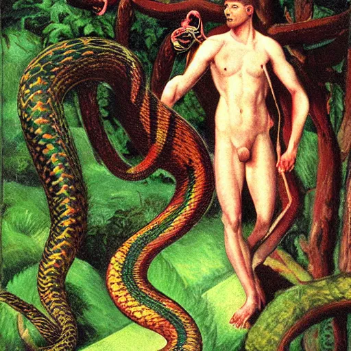 Image similar to a suspicious serpent in the garden of eden