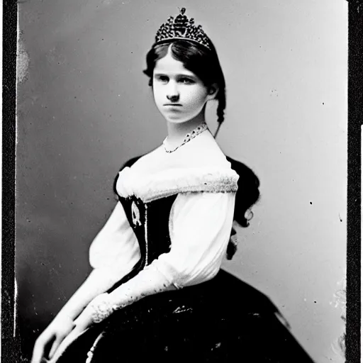 Image similar to clear photography of a beautiful and teenaged princess, circa 1 8 6 3