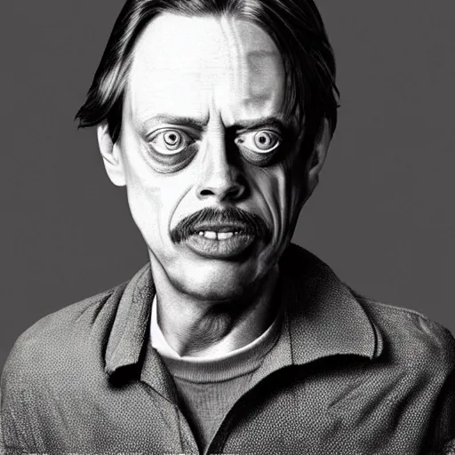 Image similar to Steve Buscemi in the style of SpongeBob