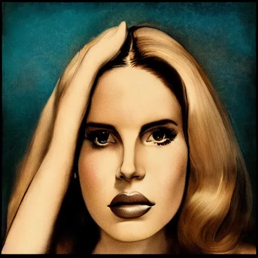 Image similar to Lana del rey album cover, photorealistic