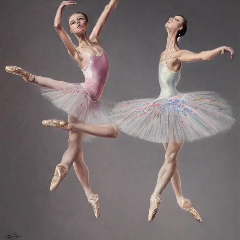 Image similar to a beautiful masterpiece painting of a ballet dancer by juan gimenez, award winning, trending on artstation,