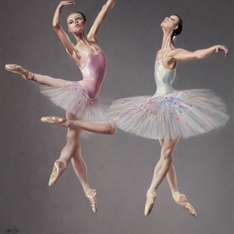 Prompt: a beautiful masterpiece painting of a ballet dancer by juan gimenez, award winning, trending on artstation,