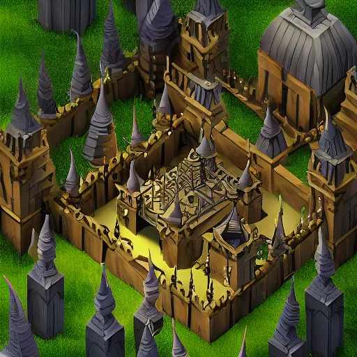 Image similar to 2004-2007 isometric maleficent's dungeon lair, stylized 3d render, in the style of VMK, yoworld, artstation by Miha Rinne