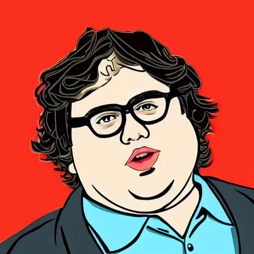 Image similar to jonah - hill / andy milonakis & clark duke hybrid, vector, svg sticker art