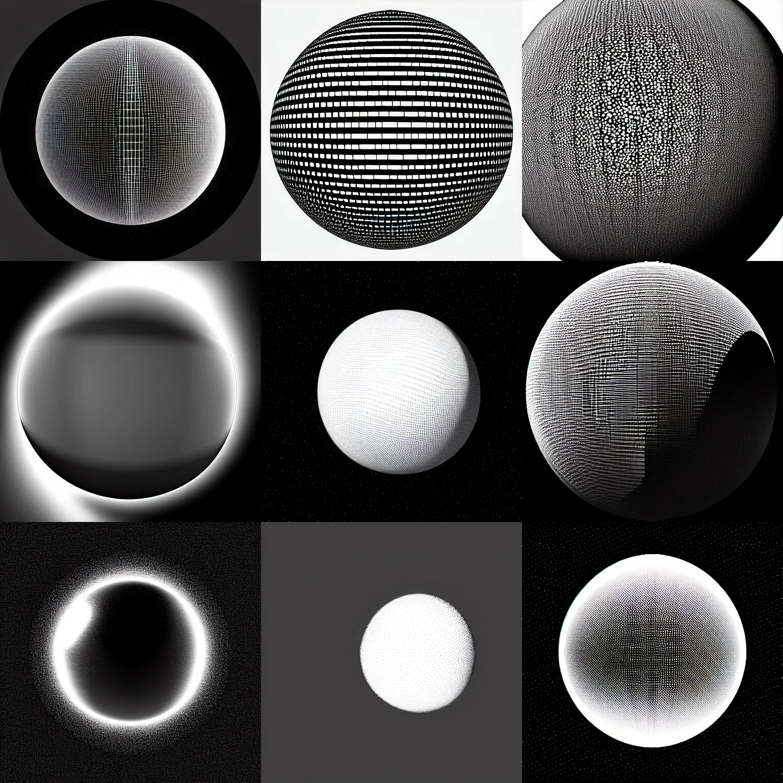 Prompt: sphere with pixel sorted, black and white, on center, artstation, 8 k