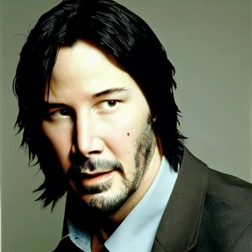 Image similar to Keanu reeves Portrait from the 90s old vintage