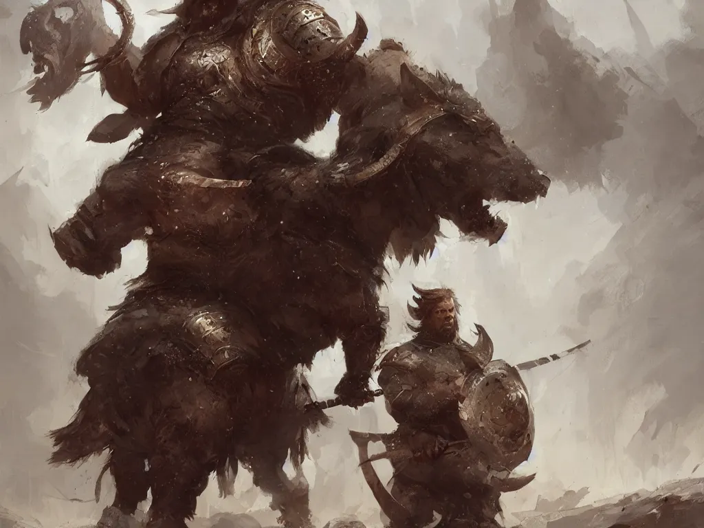Prompt: viking warrior who rides a boar, by greg rutkowski, digital art, realistic painting, dnd, character design, trending on artstation