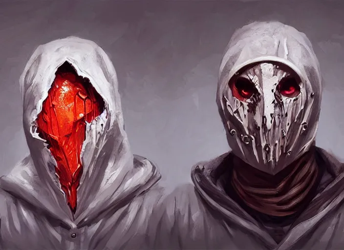 Image similar to masked hooded serial killer. legion dbd, melting clock mask,, concept art oil painting by Jama Jurabaev, extremely detailed, brush hard, artstation, for AAA game, high quality