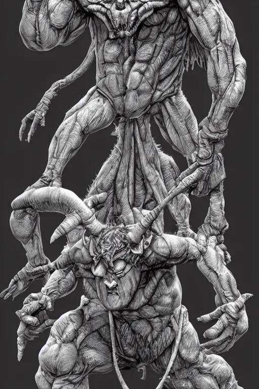 Image similar to humanoid hunched figure troll with 1 horn, ogre, fantasy, highly detailed, digital art, sharp focus, trending on art station, kentaro miura manga art style