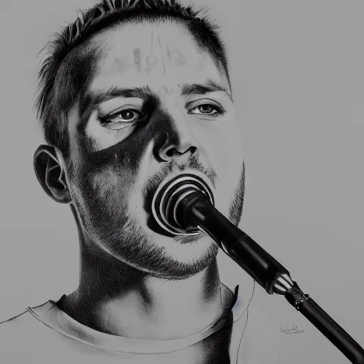 Prompt: beautiful portrait of german rapper kool savas burning up a mic, by katja kuhl, photorealistic, hyperrealism