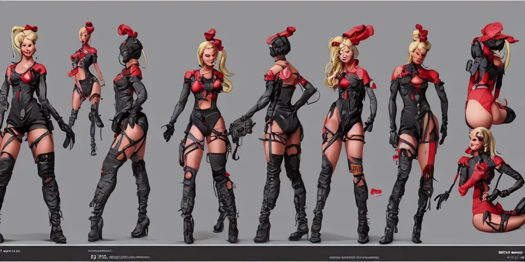 Image similar to cammy, character sheet, concept design, contrast, hot toys, kim jung gi, greg rutkowski, zabrocki, karlkka, jayison devadas, trending on artstation, 8 k, ultra wide angle, pincushion lens effect