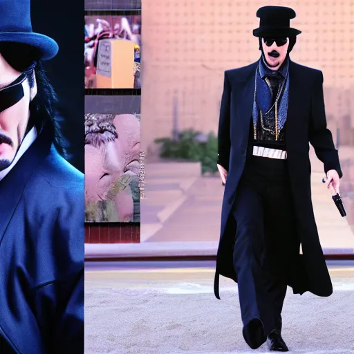 Prompt: keanu reeves dressed as kujo jotaro, highly detailed, high quality, hd, 4 k, 8 k, canon 3 0 0 mm, professional photographer, 4 0 mp, lifelike, top - rated, award winning, realistic, sharp, no blur, edited, corrected, trending