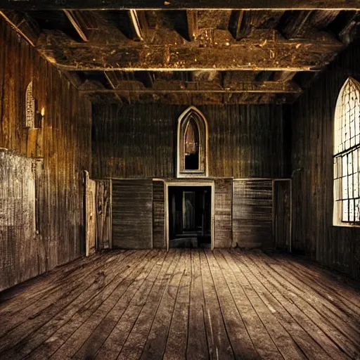 Image similar to picture of a complex disgusting creature, as in movies by david cronenberg, southern gothic, inside of an old wooden church in louisiana, dark and intricate photograph