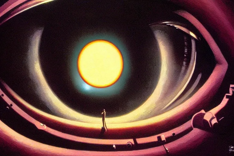 Prompt: eye as a black hole, art deco, moebius, cinematic lighting, beautiful, elegant, oil painting,