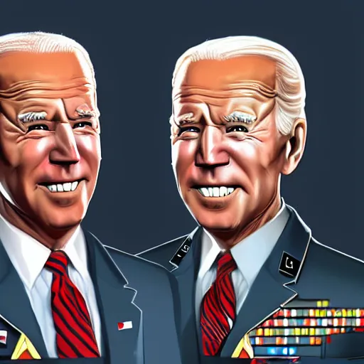 Prompt: joe biden as a world war 2 caricature, artstation