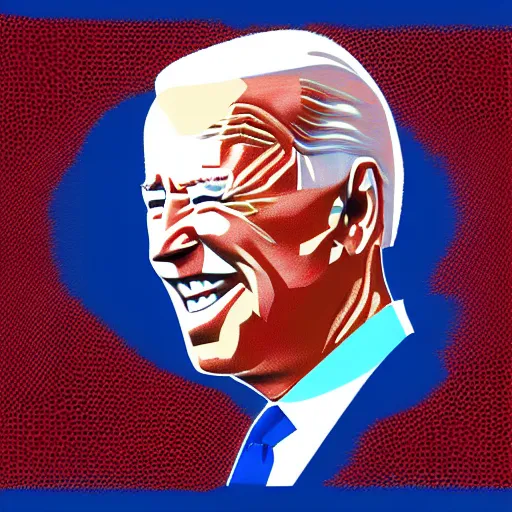 Image similar to A weaved portrait of Joe Biden