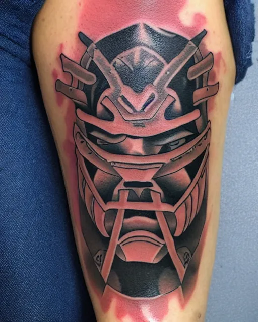 Image similar to samurai tattoo, negative space