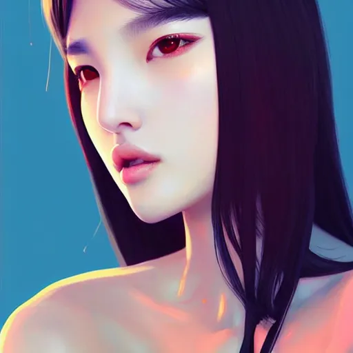 Image similar to a beautiful young korean k pop natalie portman alluring instagram model in crop top, by guweiz and wlop and ilya kuvshinov and artgerm, symmetrical eyes, aesthetic, gorgeous, stunning, alluring, attractive, artstation, deviantart, pinterest, digital art