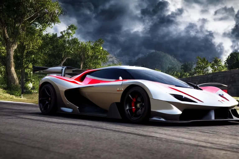 Image similar to photo wallpaper sport car gran turismo 7 forza horizon need for speed fast and furious 5 unreal engine supercar hypercar game concept car octane render, 4 khd 2 0 2 2 3 d cgi rtx style chrome reflexion global illumination ray tracing hdr arstation pixar and disney unreal