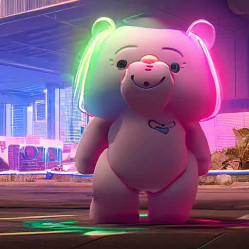 Image similar to care bears in cyberpunk 2 0 7 7 8 k hyperdetailed photorealism hdr unreal engine 5 extremely high level of detail