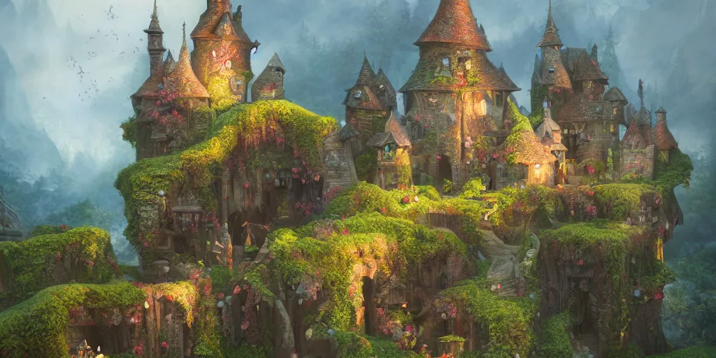 Image similar to a fairy castle, extremely detailed oil painting, unreal 5 render, fantasy digital art, octane render, beautiful composition, trending on artstation, award-winning photograph, masterpiece