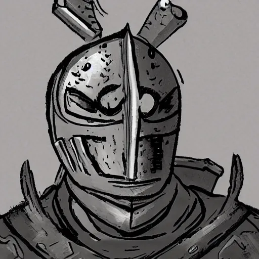 Prompt: medieval knight crying concept art in the style of mike mignola