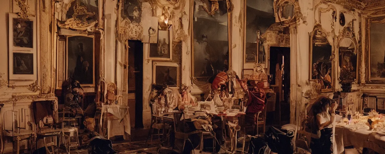 Image similar to the spanish inquistion with spaghetti, small details, intricate, 5 0 mm, cinematic lighting, photography, wes anderson, diane arbus, film, kodachrome