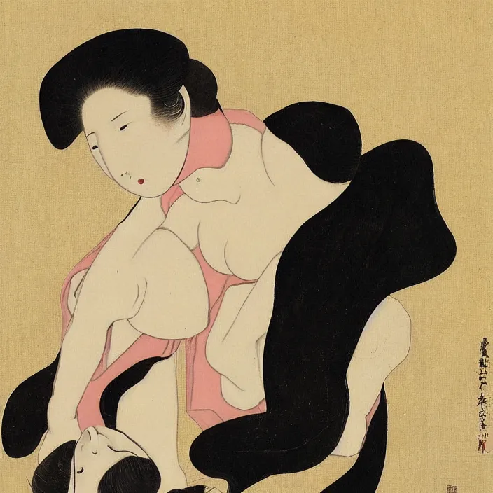 Prompt: shunga. painting by abercrombie gertrude