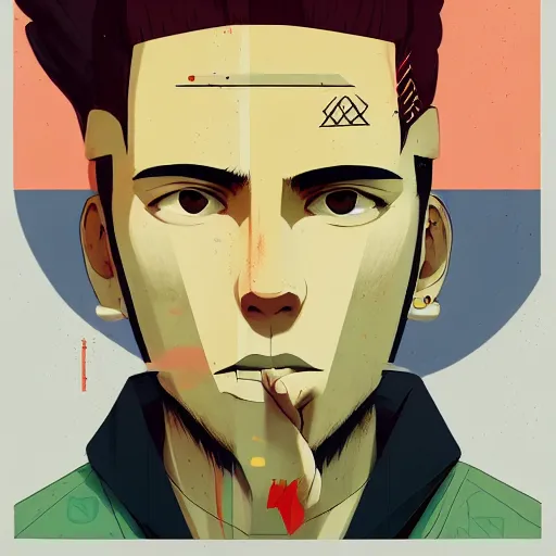 Prompt: Shikamaru profile picture by Sachin Teng, asymmetrical, Organic Painting , Matte Painting, geometric shapes, hard edges, graffiti, street art:2 by Sachin Teng:4