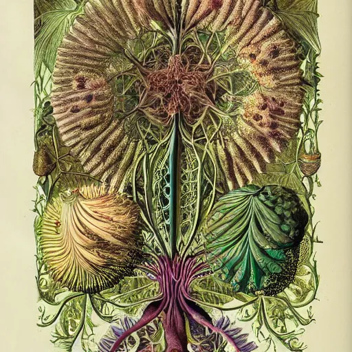 Prompt: magical botany by ernst haeckel