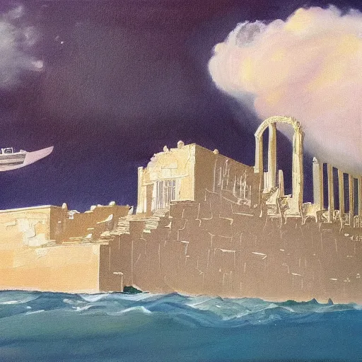 Prompt: painting of atlantis