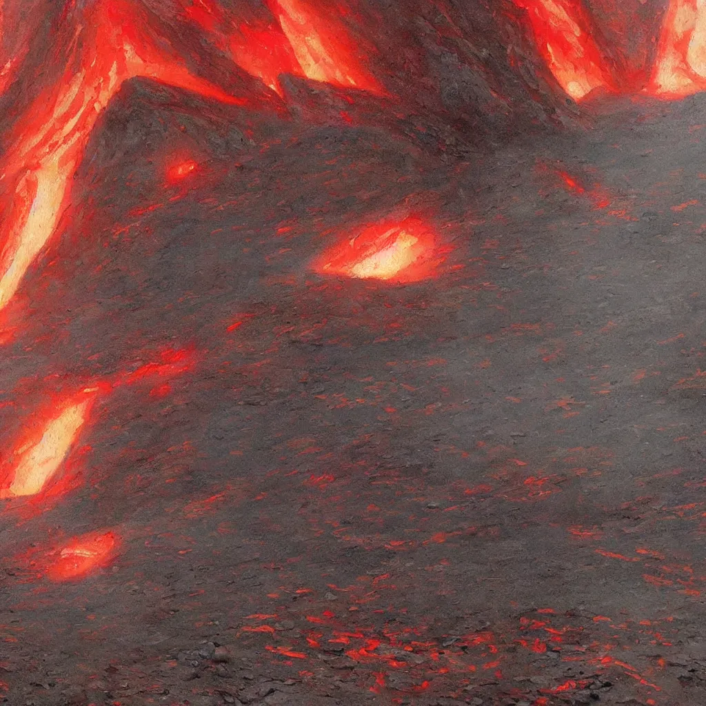 Prompt: overdetailed art, by greg rutkowski, lava on ground