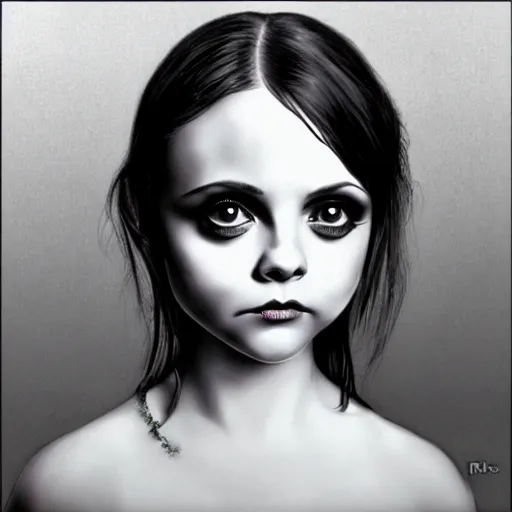 Image similar to christina ricci in the style of mark ryden