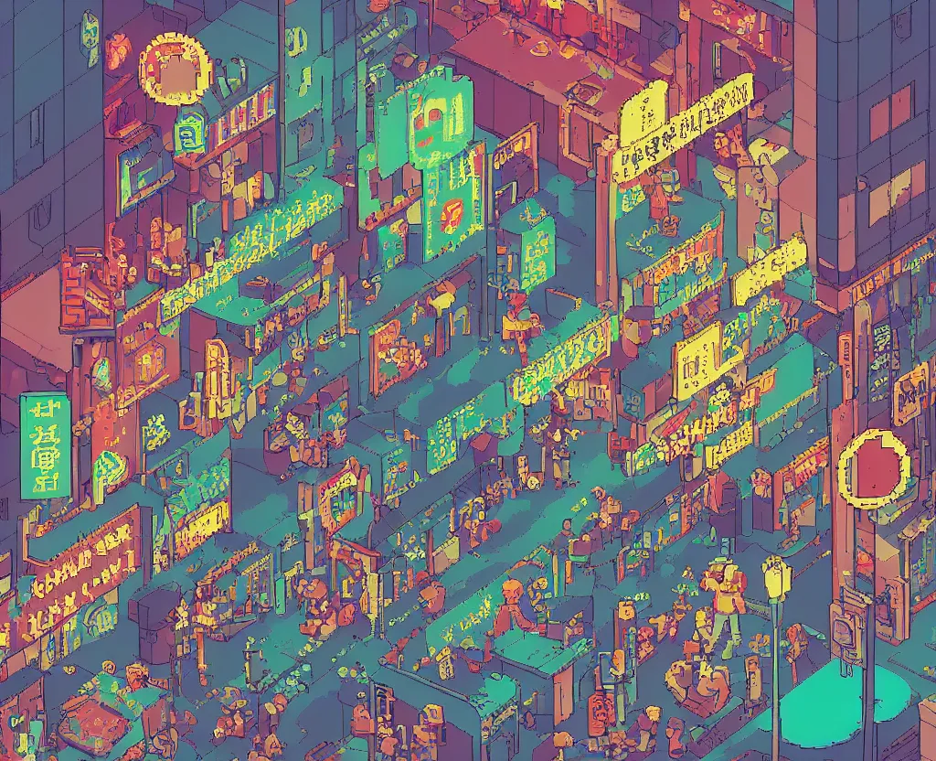 Prompt: 1 6 bit pixel art of a pill vendor on the street level of neo tokyo, cyberpunk, lo - fi aesthetic, sailor moon gradient, trending on art station, by kai vermehr