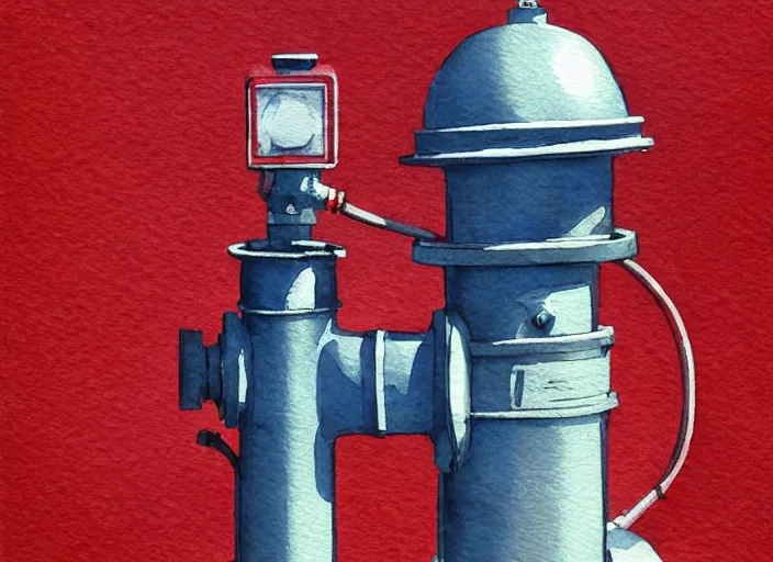 Image similar to concept art of a hydrant, pinterest, artstation trending, behance, watercolor, by coby whitmore, silver, laser light,