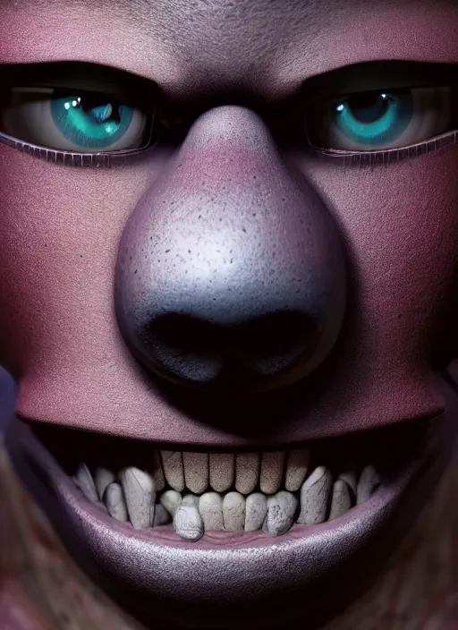Image similar to closeup group portrait of fnaf, depth of field, zeiss lens, detailed, symmetrical, centered, fashion photoshoot, by Annie Leibovitz and Steve McCurry, David Lazar, Jimmy Nelsson, Breathtaking, 8k resolution, extremely detailed, beautiful, establishing shot, artistic, hyperrealistic, beautiful face, octane render