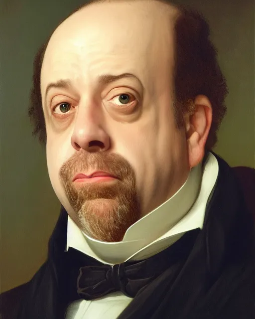 Image similar to upper body portrait of paul giamatti! as united states president andrwe jackson, 1 8 3 4, paul giamatti, official portrait, oil on canvas by anton otto fischer, trending on artstation