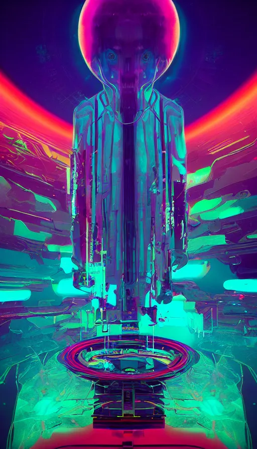 Image similar to psytrance artwork, by beeple