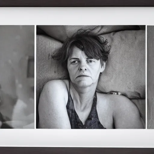 Prompt: evocative photograph by tracy emin, stark sharp focus, emotional subject, cinema verite