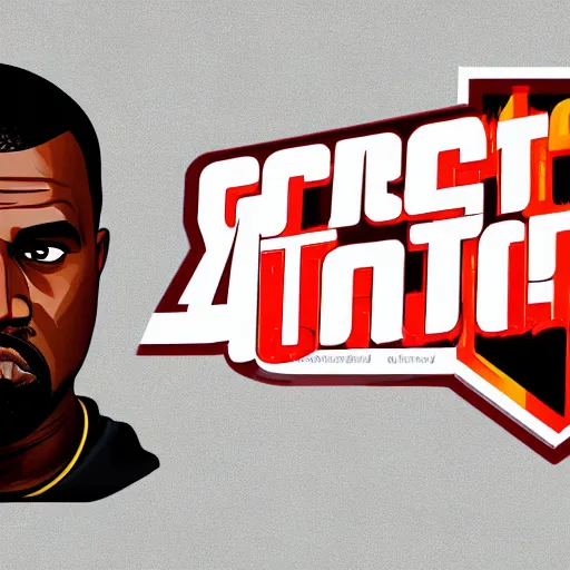 Image similar to illustration gta 5 artwork of kanye west, in the style of gta 5 loading screen, by stephen bliss