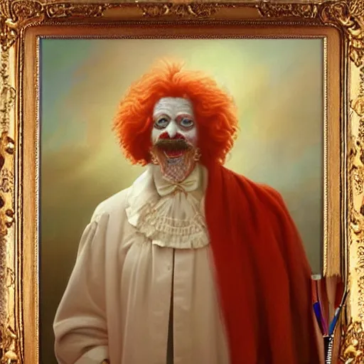 Image similar to ronald mcdonald painting by agostino arrivabene