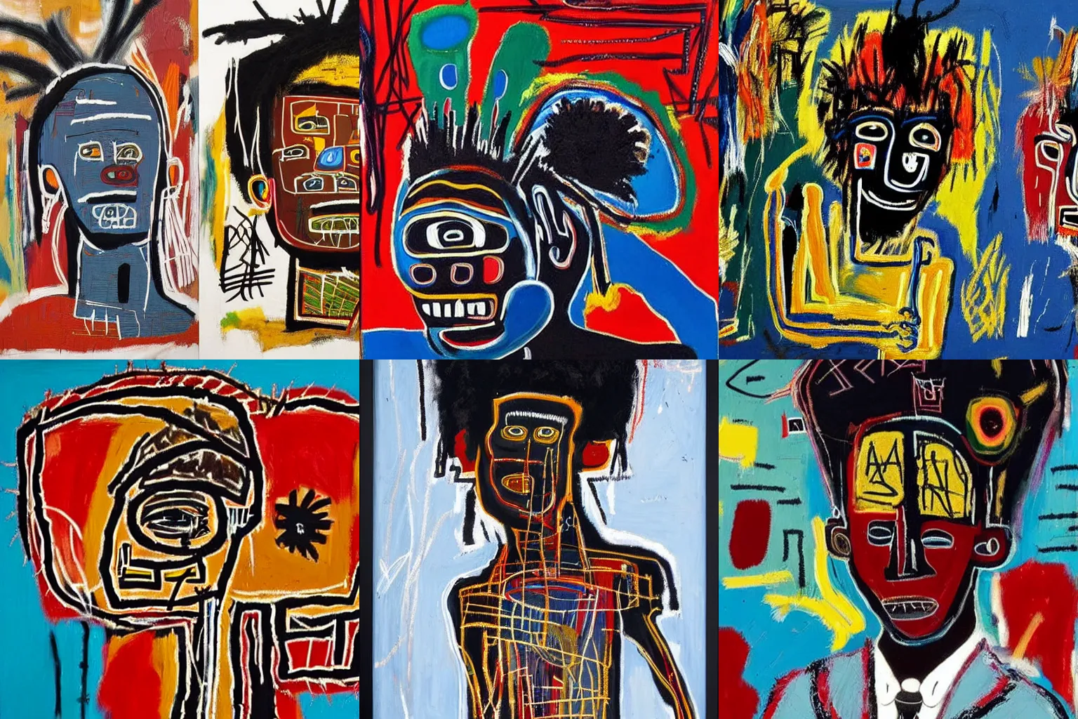 Image similar to extremely highly detailed African paintings by Jean-Michel Basquiat