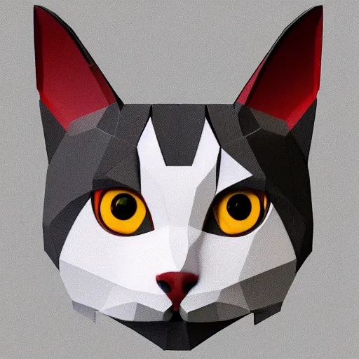 Image similar to a low poly model of a cat